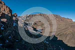 Inside the crater of Kilimanjaro