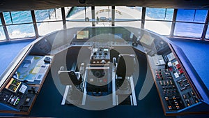 Inside a cruise ship bridge