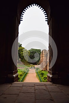 Inside the Delhi Sultanate ruler tomb, part of the Qutub Minar complex in the Mehrauli area of New Delhi, India. A listed UNESCO W