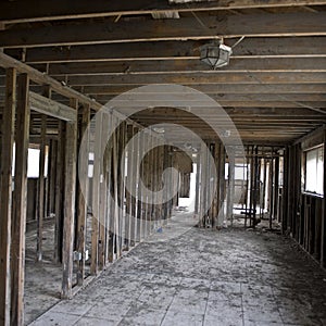 Inside destructed house