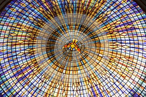 The inside of the dome of the Basilica of Our Lady of Peace