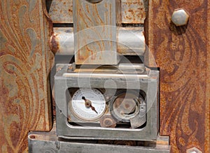 Details inside the door, old vault safe