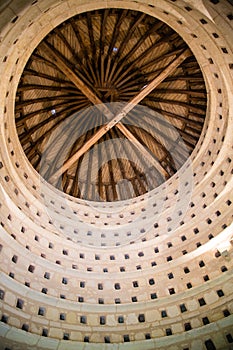 Inside a dovecote