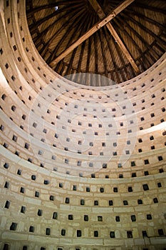 Inside a dovecote