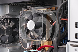 Inside of dusty computer