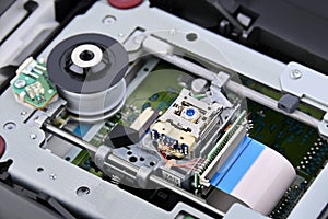 Inside DVD disk drive