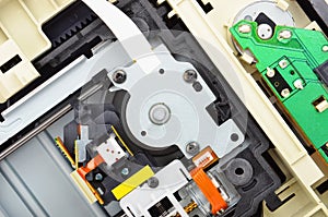 Inside DVD disk drive