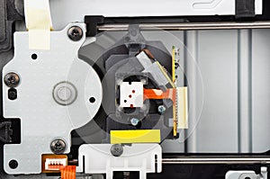 Inside DVD disk drive