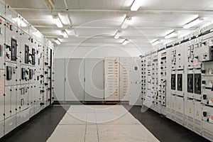 Inside Electrical energy distribution substation