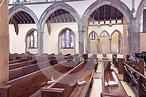 Inside of an empty Anglican Church