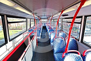 Inside an empty bus