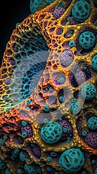 Inside the Endoplasmic Reticulum: A Vivid 4K View of a Highly Detailed Cell Structure . photo