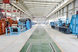 Inside of the factory building of the enterprise