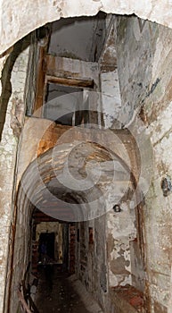 Inside the fortress Landro in the Dolomite Alps of South Tirol, an architectural remain of the border disputes between Austria and