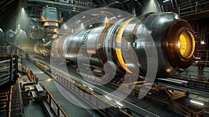 Inside a Futuristic Rocket Assembly Facility with Workers