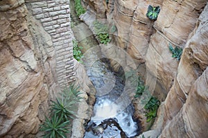 Inside garden with waterfall