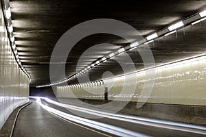 Inside Geary-Masonic Underground Tunnel