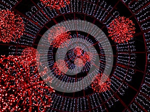 Inside the giant Christmas tree displayed in the sea front of Funchal, Madeira