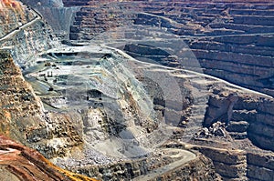 Inside the giant Super Pit open goldmine, Kalgoorlie, Australia