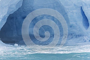 Inside glacial iceberg