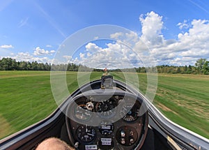 Inside a Glider During Takeoff