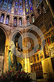 Inside gothic Leon cathedral