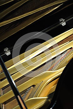 Inside grand piano