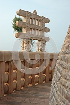 Inside Great Stupa at Sanchi,India