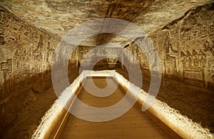 Inside the Great Temple of Ramesses II at Abu Simbel