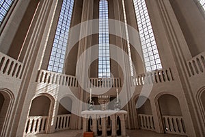 Inside of the Grundtvig's Church in Copenhagen