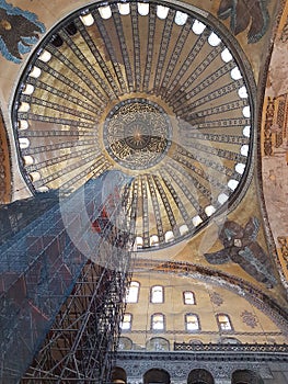 Inside of Hagia Sofia in Istanbul