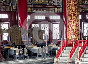 Inside of the Hall of Prayer for Good Harvest at the Temple of Heaven, Beijing, China, Asia