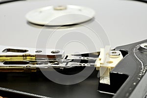 Inside harddisk magnetic open cover harddisk