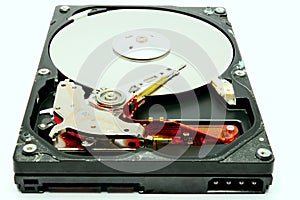 Inside harddisk magnetic open cover harddisk