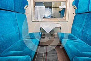 Inside of high speed train compartment