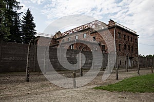 Barbed wire fence at the Nazi Concentration Camp Auschwitz