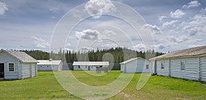 Inside Historic Fort Walsh with Log Buildings