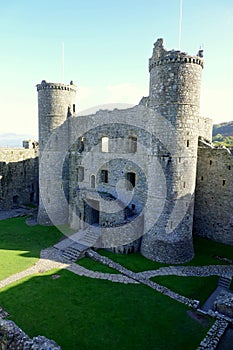 Inside the historic stone castle in Wales