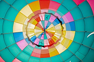 Inside a hot air balloon