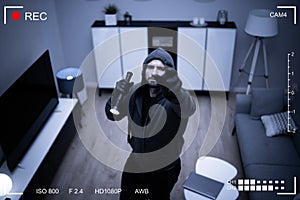 Inside House Robber Or Thief Intruder photo