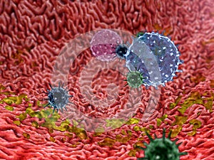 Phagocyte kills viruses photo