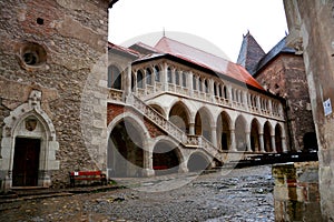 Inside Hunedoara Castle, called Corvin Castle in Transilvania