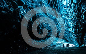 Inside an ice cave in Iceland