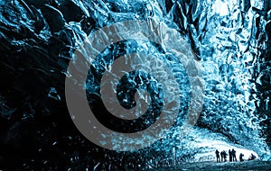 Inside an ice cave in Iceland