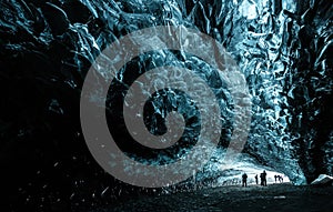 Inside an ice cave in Iceland