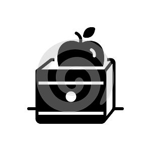 Black solid icon for Inside, within and inboard