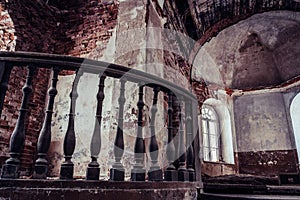 Inside Interior of an old Abandoned Church in Latvia, Galgauska - light Shining Through the Windows