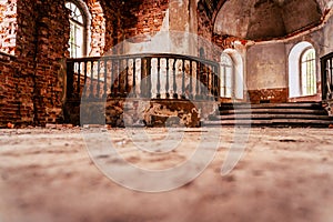 Inside Interior of an old Abandoned Church in Latvia, Galgauska - light Shining Through the Windows