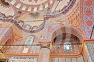 Inside the islamic Blue mosque in Istanbul