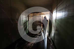 Inside a Jail Cell in Alcatraz Island Prison in San Francisco Bay